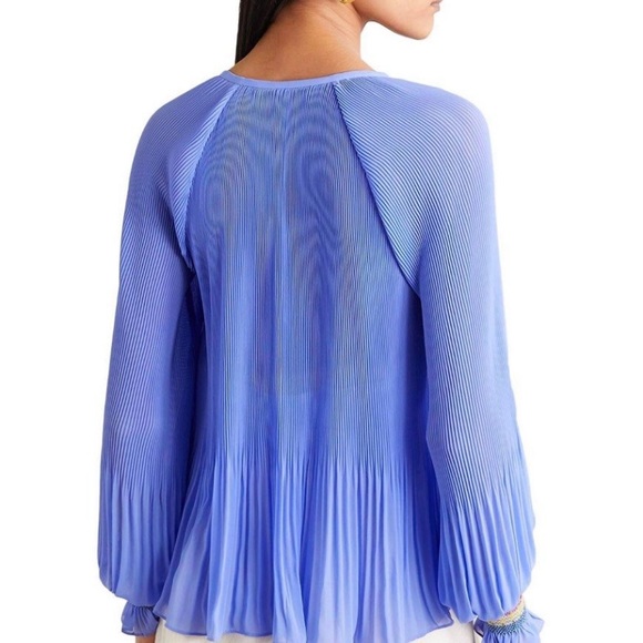 DEREK LAM 10 CROSBY Helena Puff-Sleeve Pleated Blouse - Picture 3 of 11